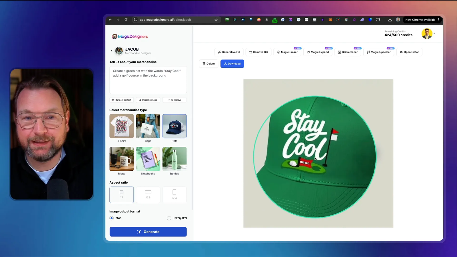 Green hat with the words 'Stay Cool' designed by Magic Designers