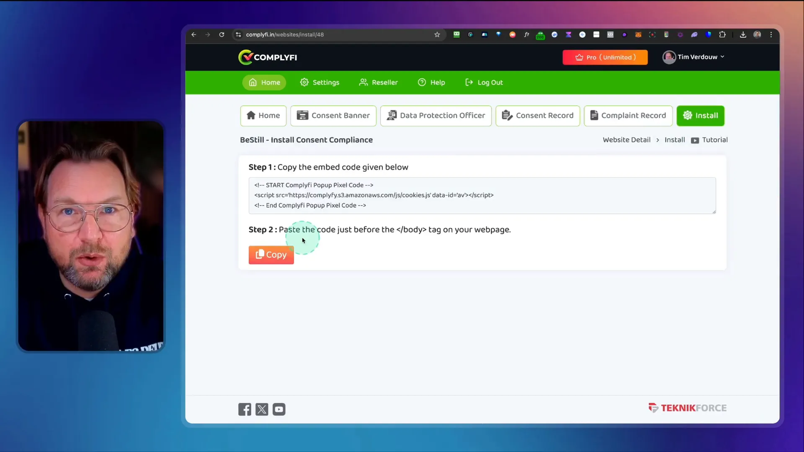 Installing Complyfi on your website