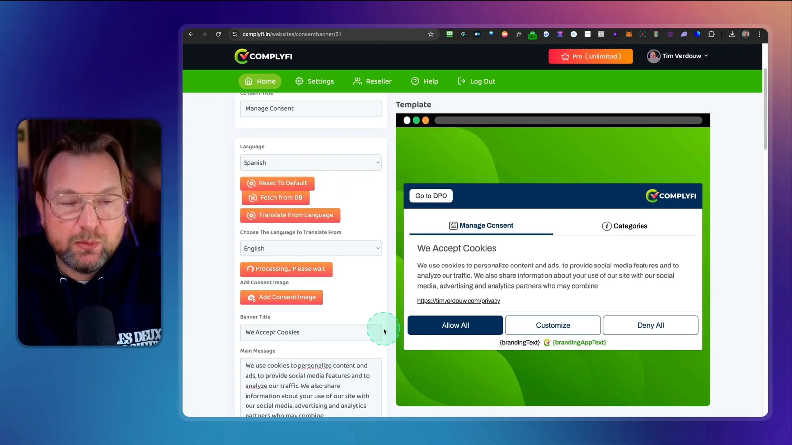 Multi-language support in Complyfi
