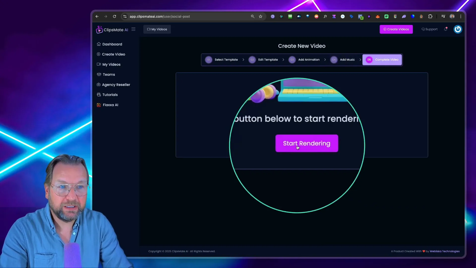 Rendering video process