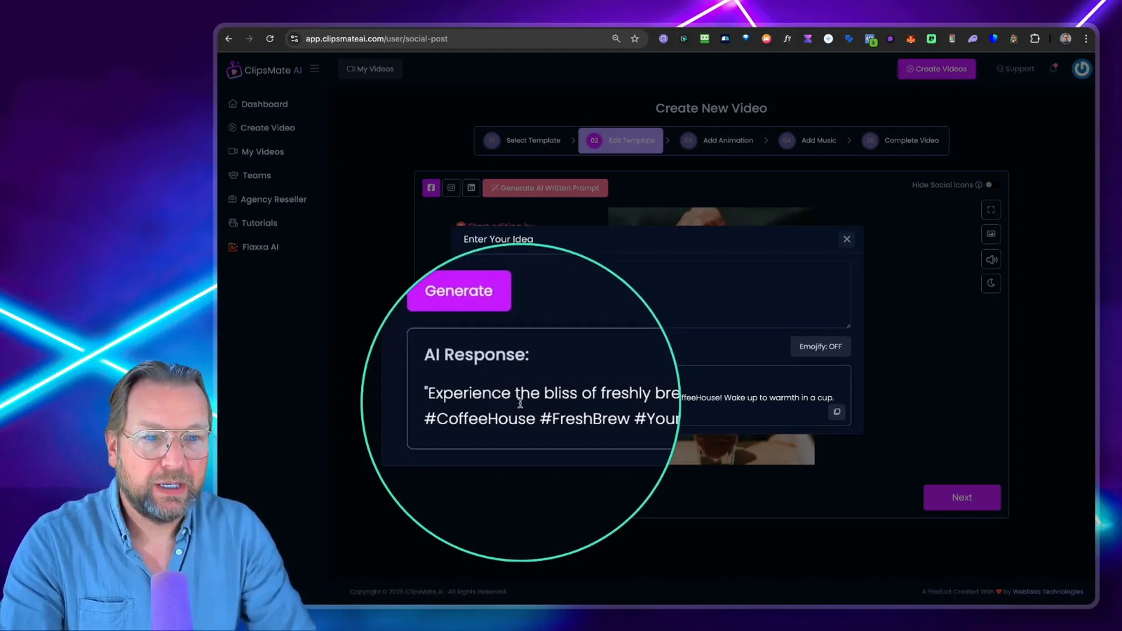 AI text generation feature